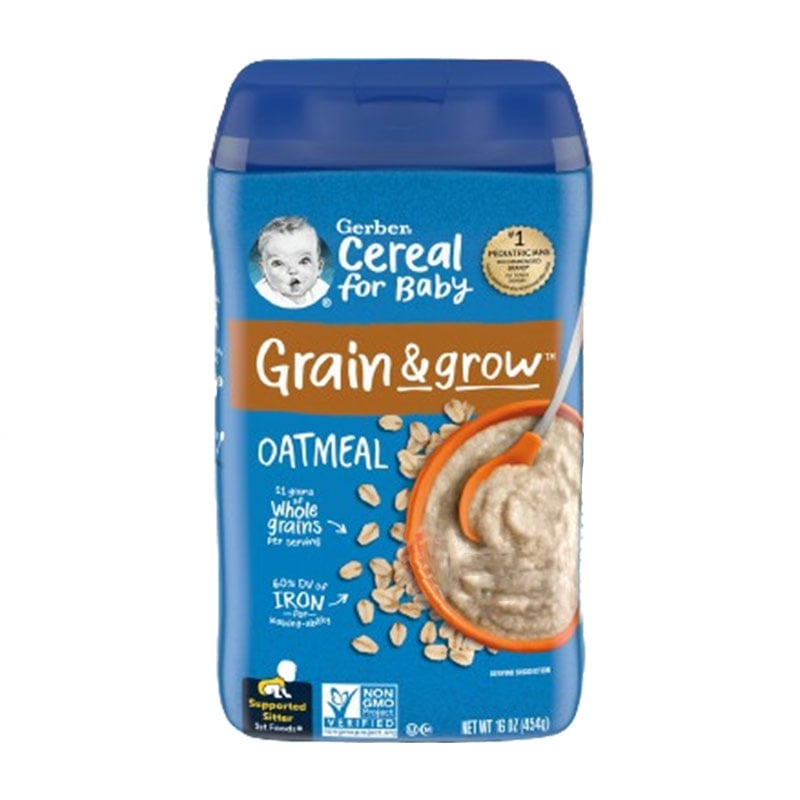 Gerber Grain & Grow Oatmeal Cereal (6+ Months) 454gm•