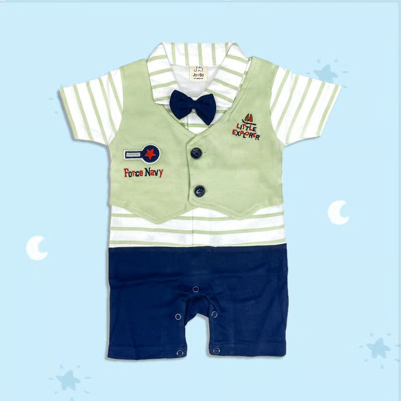 Jo AND Bo Premium Party Style Baby Suit With Coti - Green (0-3 Months)