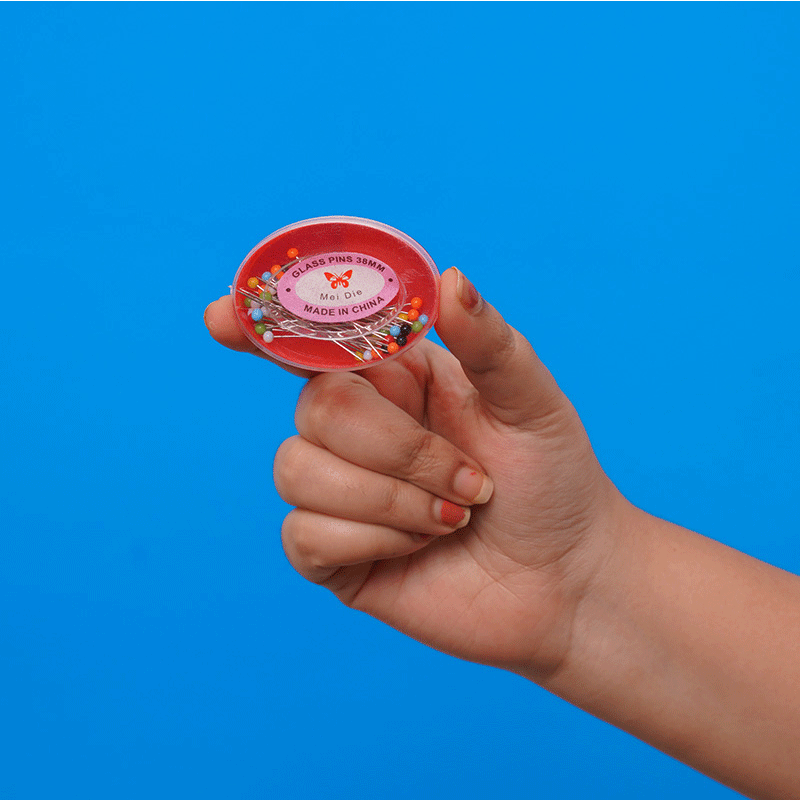 Multi-Colour Glass Pin 38mm Box