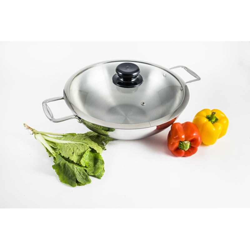 SKB 3 Layer Wok with Glass Lid - 24cm