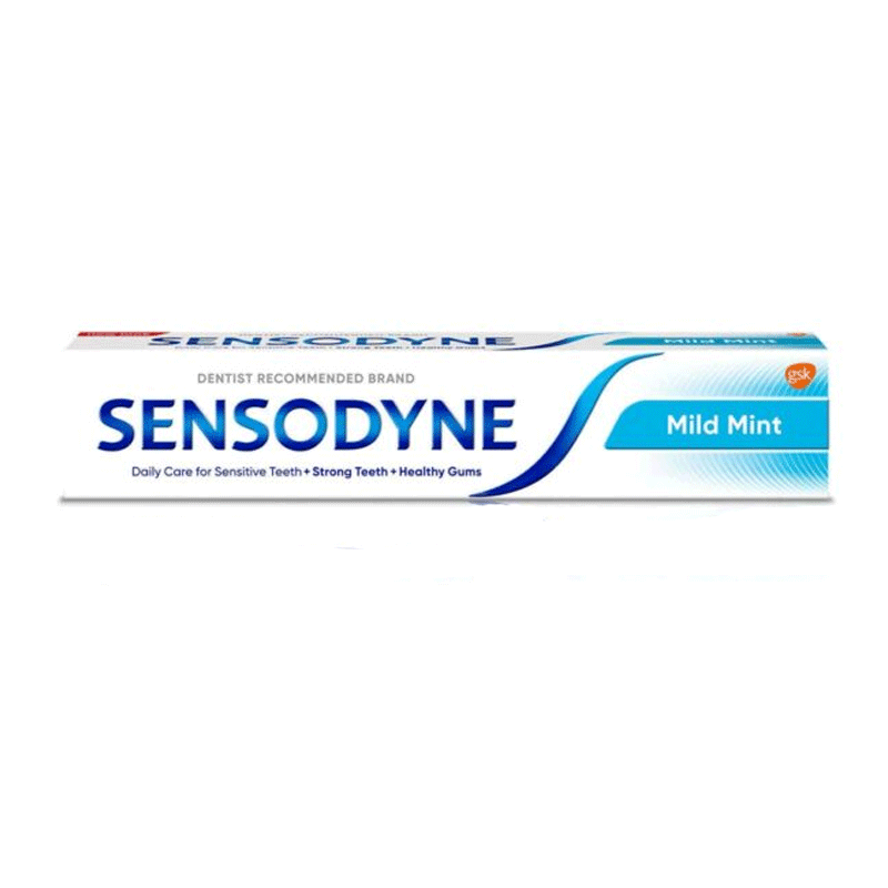 Sensodyne Mild Mint Toothpaste For Sensitive Teeth + Strong Teeth + Healthy Gums 75ml