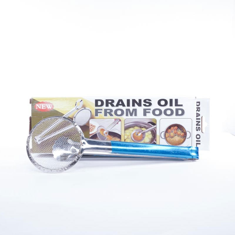 Stainless Steel Net Folder Oil Drain Food Clip Strainer •