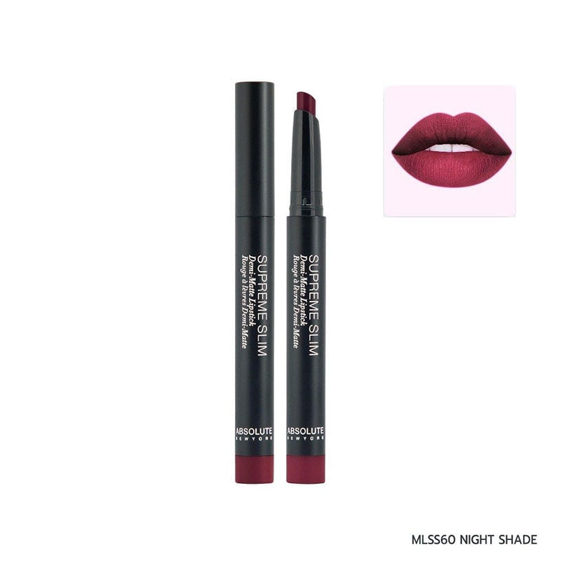 Absolute New York Supreme Slim Demi-Matte Lipstick 1.3g - MLSS60 Night Shade