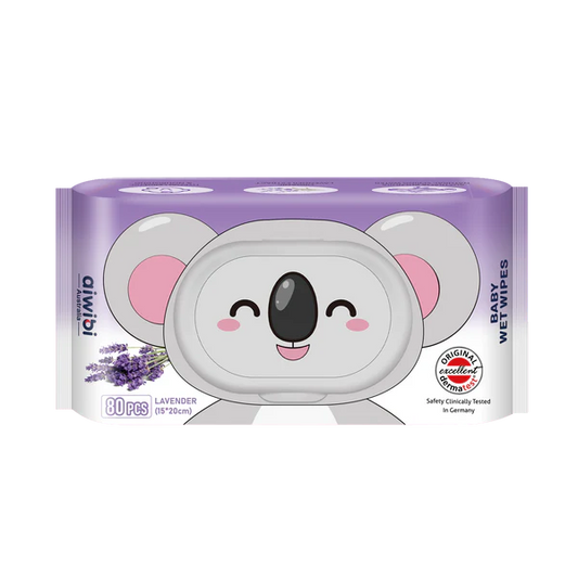 Aiwibi Lavender Flavor Aroma Serene Hypoallergenic Care Wet Wipes 80pcs•