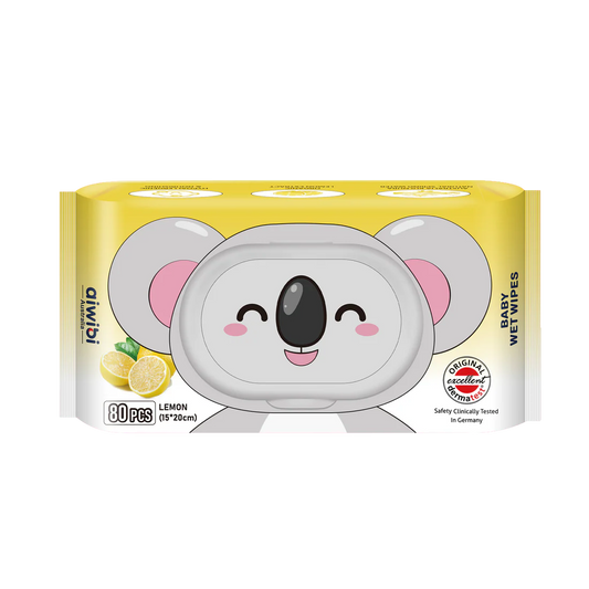 Aiwibi Lemon Flavor Aroma Serene Hypoallergenic Care Wet Wipes 80pcs•