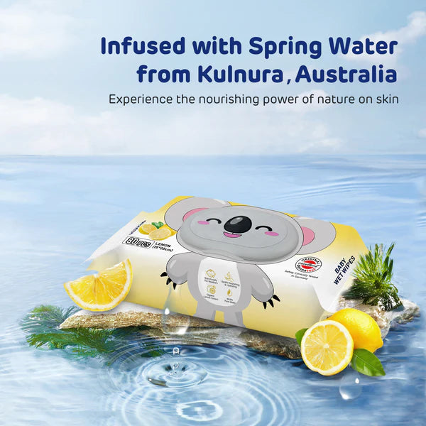 Aiwibi Lemon Flavor Aroma Serene Hypoallergenic Care Wet Wipes 80pcs•