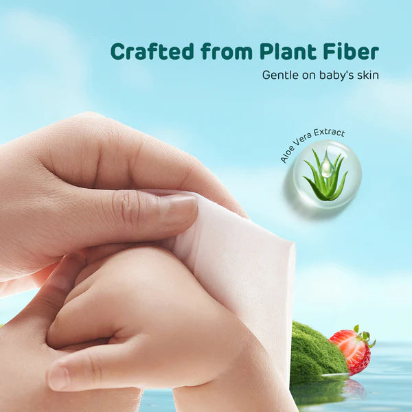 Aiwibi Strawberry Flavor Aroma Serene Hypoallergenic Care Wet Wipes 80pcs•