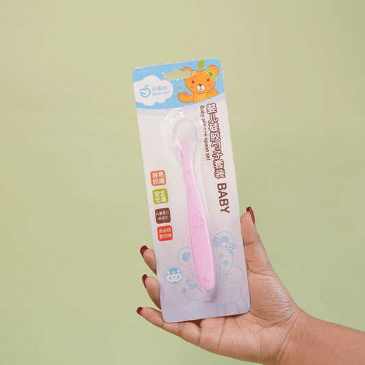 Baby Sillicone Feeding Spoon - Pink