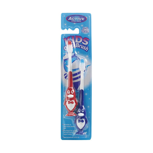 Beauty Formulas Kids Quick Toothbrush 3-6 Years - Penguin Deep Blue & Red