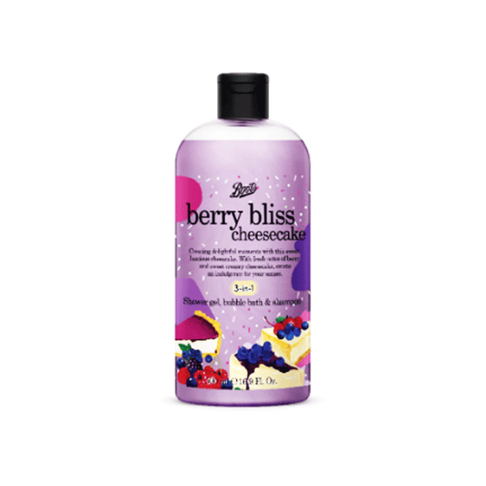 Boots Berry Bliss Cheesecake Shower Gel, Bubble Bath & Shampoo 500ml