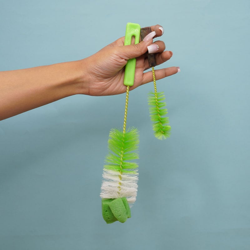 Bottle Cleaning Brush - Green & White