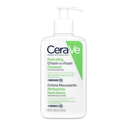 Cerave Hydrating Cream to Foam Cleanser for Normal to Dry Skin 473ml •