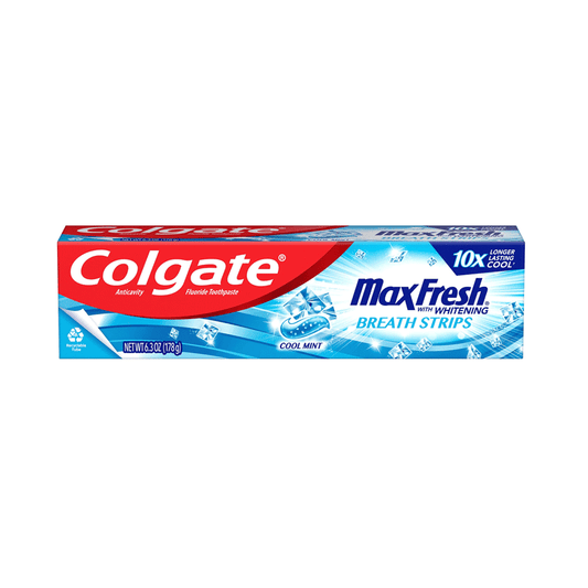 Colgate Max Fresh With Whitening Breath Strips Cool Mint Toothpaste 178g