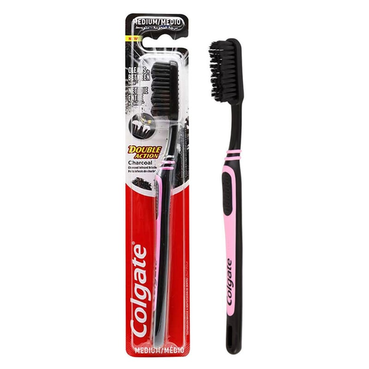 Colgate Double Action Charcoal Toothbrush - Pink
