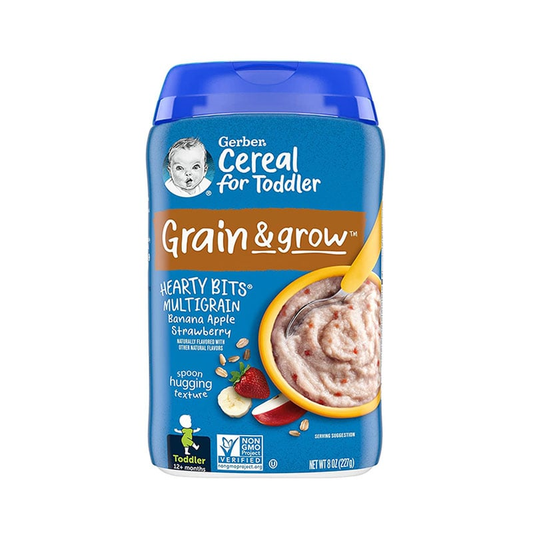 Gerber Hearty Bits Multigrain Banana Apple Strawberry Cereal (12+ months) 227g•