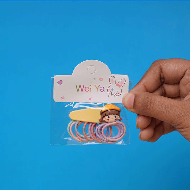 Girls Mini Hair Clip & Band Set - Yellow