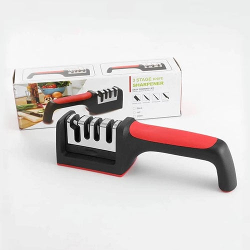 Knife Sharpener 4 Stage - Red & Black