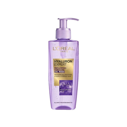 L'Oreal Hyaluron Expert Replumping Purifying Gel Face Wash 200ml •