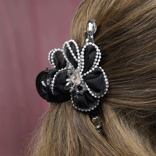 Large Size Hair Clip For Women - Black & White