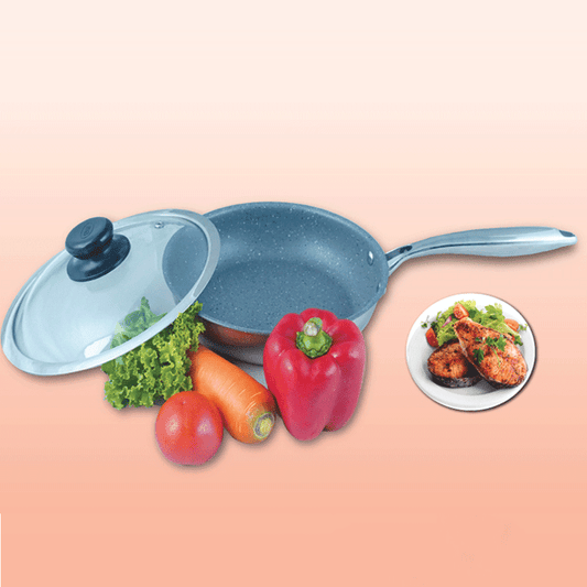 Non Stick Frying Pan With Glass Lid - 26cm •