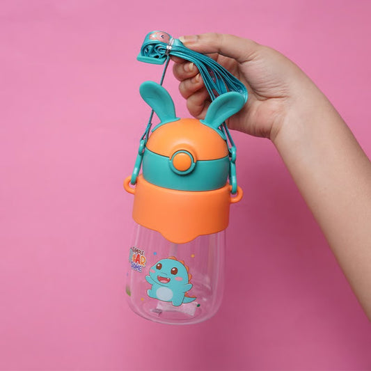 Piglet Drinking Water Bottle With Strap For Baby 500ml - Orange
