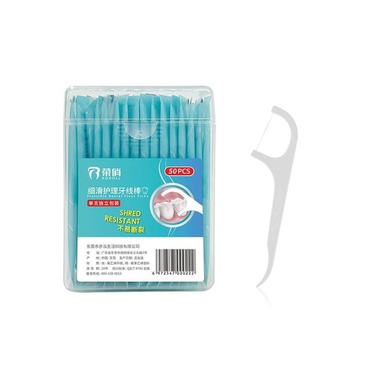 RoRoll Flexsible Dental Floss Picks 50pcs •