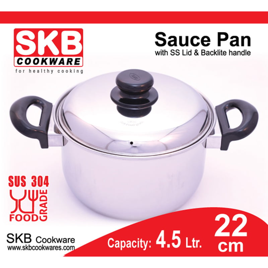 SKB Sauce Pan with SS Lid & Backlite Handle - 22cm