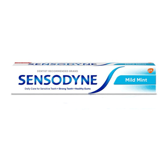Sensodyne Mild Mint Toothpaste For Sensitive Teeth + Strong Teeth + Healthy Gums 75ml