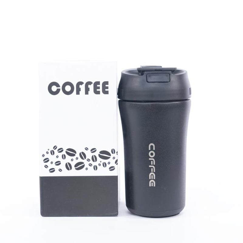 Tumbler Coffee Mug With Lid 400ml - Black •
