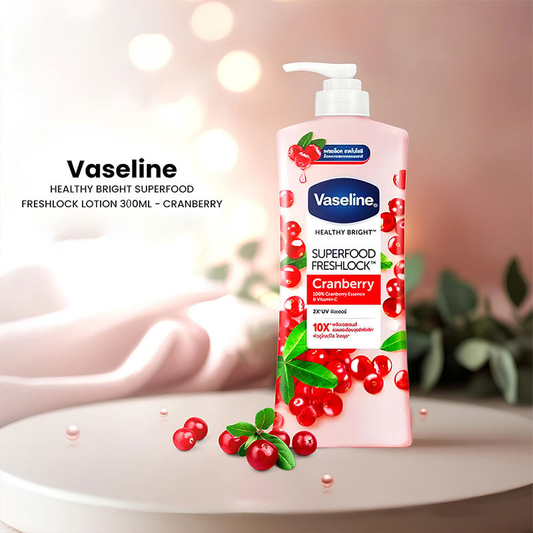 Vaseline Healthy Bright Superfood Freshlock Lotion 320ml - Cranberry•