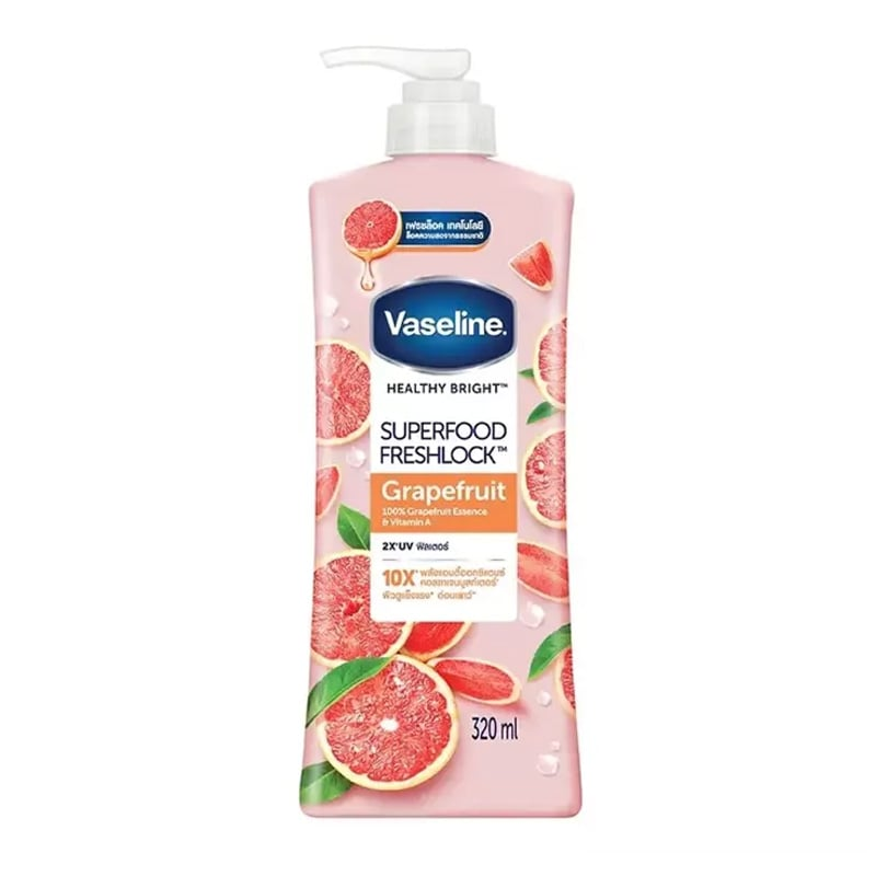Vaseline Healthy Bright Superfood Freshlock Lotion 320ml - Grapefruit•