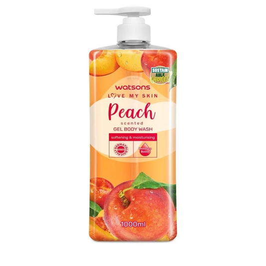 Watsons Love My Skin Peach Scented Gel Body Wash 1000ml •
