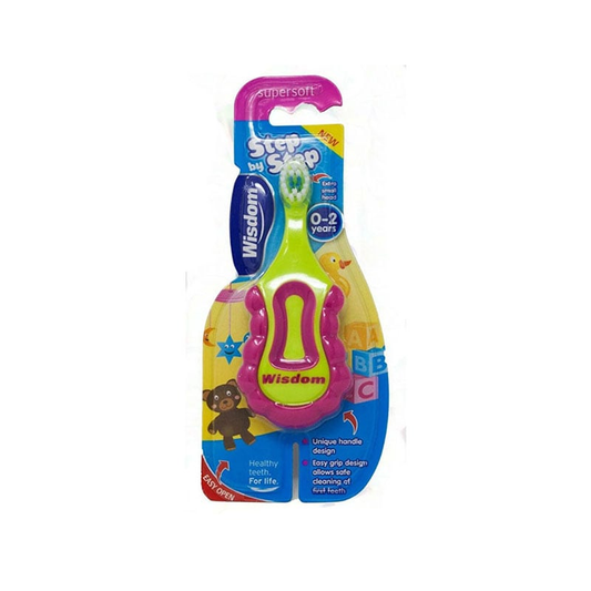Wisdom Supersoft Step By Step 0-2 Years Toothbrush - Pink & Green