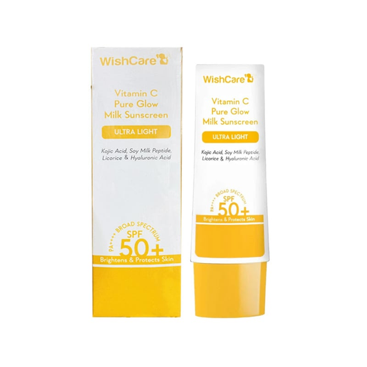 WishCare Vitamin C Pure Glow Milk Sunscreen 50g - SPF 50 PA++++ •
